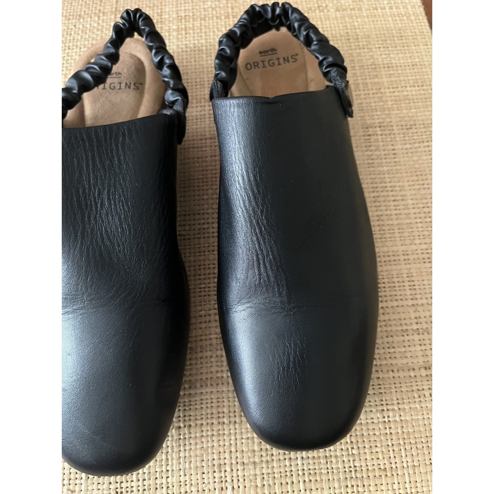 Earth ORIGIN Size 8W REN Black Leather Slingback Sandals - Picture 3 of 11